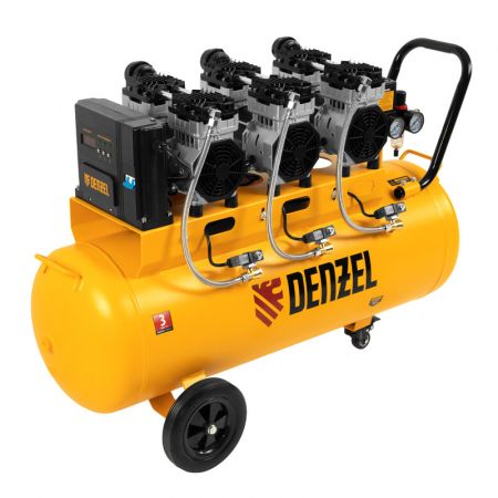 Компрессор безмасляный, малошумный DLS 2250/100, 2250 Вт, 3x750, 100 л, 410 л/мин блок управления/ Denzel Компрессор безмасляный, малошумный DLS 2250/100, 2250 Вт, 3x750, 100 л, 410 л/мин блок управления/ Denzel