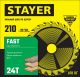 STAYER FAST 210 x 32/30мм 24Т, диск пильный по дереву, быстрый рез