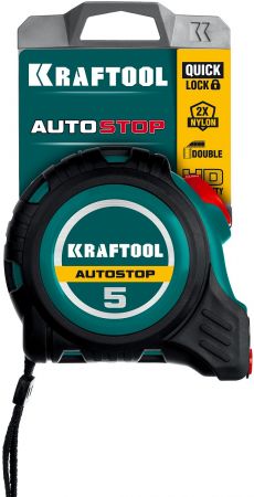 KRAFTOOL AutoStop 5м / 25мм профессиональная рулетка с автостопом KRAFTOOL AutoStop 5м / 25мм профессиональная рулетка с автостопом