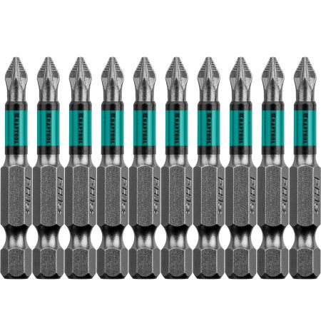 Optimum Line Биты, PZ1, 50 мм, тип хвостовика E 1/4", 10 шт в блистере, KRAFTOOL