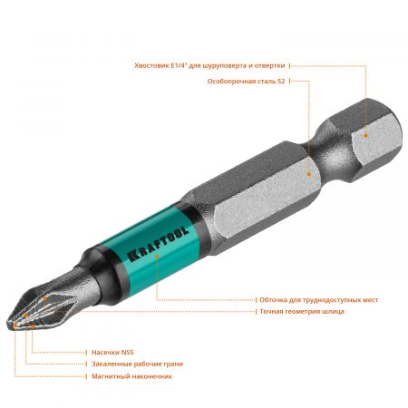 Optimum Line Биты, PZ1, 50 мм, тип хвостовика E 1/4", 10 шт в блистере, KRAFTOOL Optimum Line Биты, PZ1, 50 мм, тип хвостовика E 1/4", 10 шт в блистере, KRAFTOOL