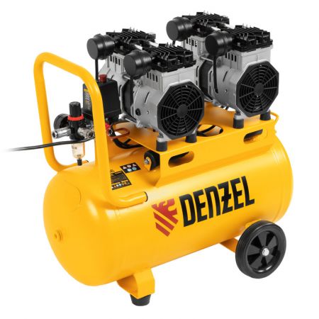 Компрессор безмасляный, малошумный DLS 2200/50, 2200 Вт, 2x1100, 50 л, 380 л/мин// Denzel Компрессор безмасляный, малошумный DLS 2200/50, 2200 Вт, 2x1100, 50 л, 380 л/мин// Denzel
