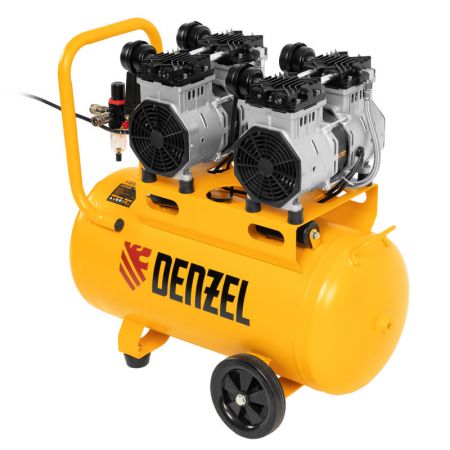 Компрессор безмасляный, малошумный DLS 2200/50, 2200 Вт, 2x1100, 50 л, 380 л/мин// Denzel Компрессор безмасляный, малошумный DLS 2200/50, 2200 Вт, 2x1100, 50 л, 380 л/мин// Denzel