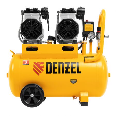 Компрессор безмасляный, малошумный DLS 2200/50, 2200 Вт, 2x1100, 50 л, 380 л/мин// Denzel Компрессор безмасляный, малошумный DLS 2200/50, 2200 Вт, 2x1100, 50 л, 380 л/мин// Denzel
