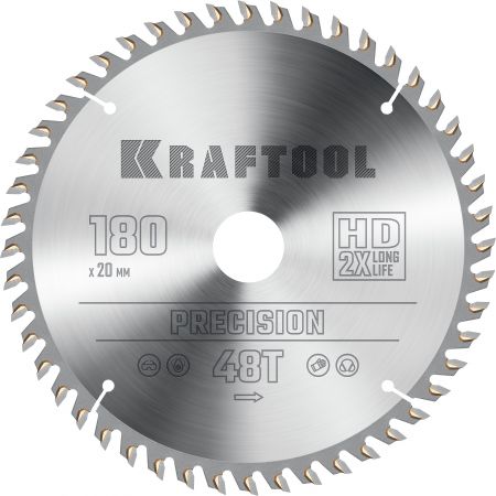 KRAFTOOL PRECISSION 180х20мм 48Т, диск пильный по дереву