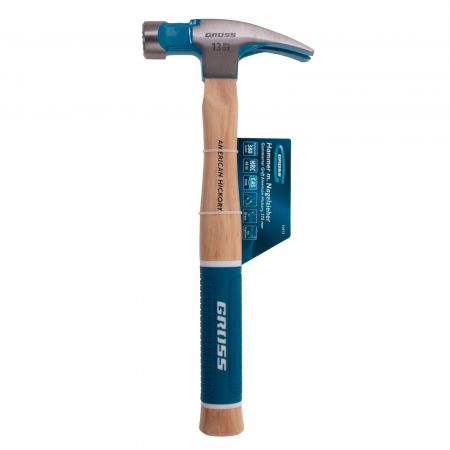 Молоток-гвоздодер, 380 г, угол 75, магнит, обрезиненная рукоятка AMERICAN HICKORY // GROSS Молоток-гвоздодер, 380 г, угол 75, магнит, обрезиненная рукоятка AMERICAN HICKORY // GROSS