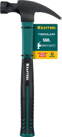 KRAFTOOL Fiberglass 560 г молоток-гвоздодёр столярный c фиберглассовой рукояткой KRAFTOOL Fiberglass 560 г молоток-гвоздодёр столярный c фиберглассовой рукояткой