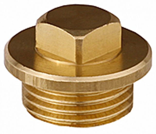Заглушка GENERAL FITTINGS, 6-ти гранная головка с прижимной шайбой, никелированная латунь, наружная резьба, 3/4"