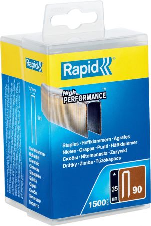RAPID 35 мм скобы узкие, супертвердые, закаленные тип 90, 1500 шт