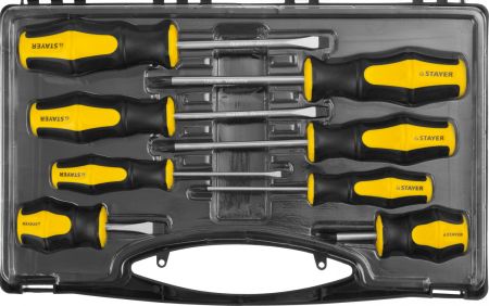 Набор отверток STAYER MASTER HERCULES, Сr-V, эргономичная двухкомпонентная рукоятка, 8шт 