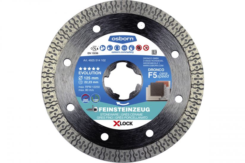 Алмазный диск по плитке F5 Ceraspeed X-Lock 125x1,2 DRONCO