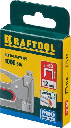 KRAFTOOL 12 мм скобы для степлера тонкие тип 53, 1000 шт