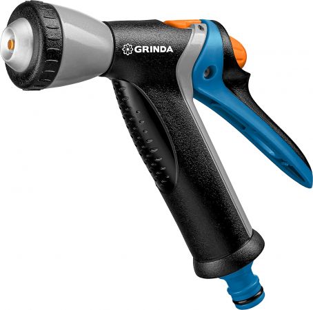 GRINDA PROLine BM-R, плавная регулировка, курок сзади, пистолет поливочный металлический с TPR GRINDA PROLine BM-R, плавная регулировка, курок сзади, пистолет поливочный металлический с TPR