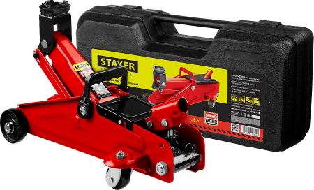 Домкрат STAYER MASTER гидравлический подкатной, 2т, 125-320мм, в кейсе 
