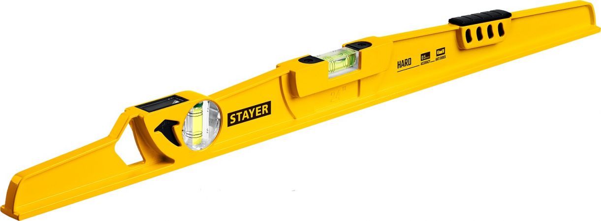 STAYER HARD 600 мм литой уровень с зеркальным глазком и ударной площадкой STAYER HARD 600 мм литой уровень с зеркальным глазком и ударной площадкой