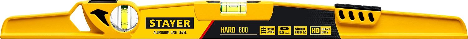 STAYER HARD 600 мм литой уровень с зеркальным глазком и ударной площадкой STAYER HARD 600 мм литой уровень с зеркальным глазком и ударной площадкой