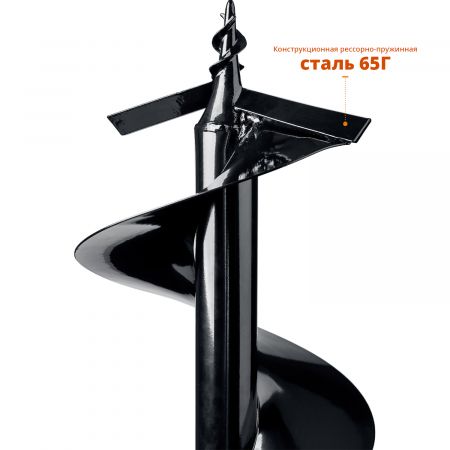 Шнек для мотобуров, грунт, d=300 мм, однозаходный, ЗУБР Шнек для мотобуров, грунт, d=300 мм, однозаходный, ЗУБР