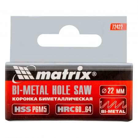 Коронка Bimetal, 22 мм Matrix Коронка Bimetal, 22 мм Matrix