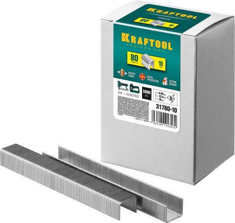 KRAFTOOL 10  мм скобы для степлера тип 80, 5000 шт