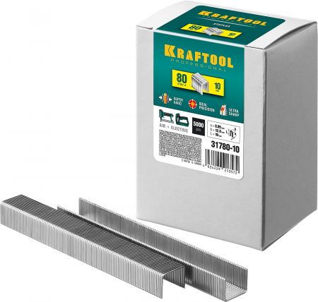 KRAFTOOL 10  мм скобы для степлера тип 80, 5000 шт