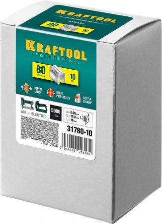 KRAFTOOL 10  мм скобы для степлера тип 80, 5000 шт