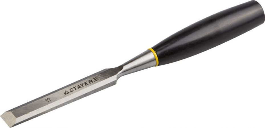 Стамеска STAYER Max-Cut плоская с пластмассовой ручкой, 18мм Стамеска STAYER Max-Cut плоская с пластмассовой ручкой, 18мм