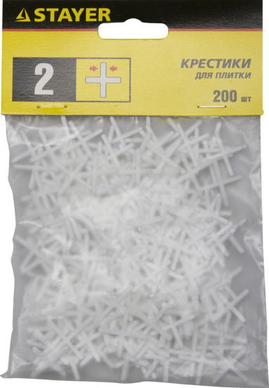 Крестики STAYER для кафеля, 2мм, 200шт 