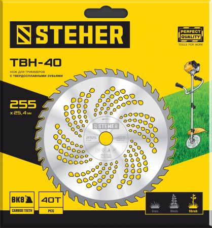 Нож для триммера TBH-40 255 мм 40T STEHER