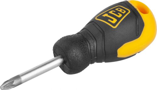 Отвертка JCB, хромомолибденовая сталь S2, двухкомпонентная рукоятка, магнитный наконечник, PZ №2х40мм 