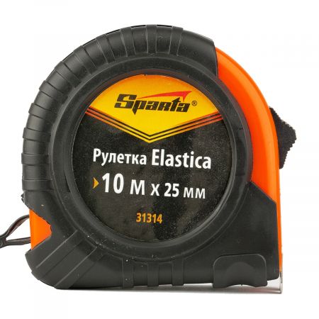 Рулетка Elastica, 10 м х 25 мм, обрезиненный корпус Sparta Рулетка Elastica, 10 м х 25 мм, обрезиненный корпус Sparta