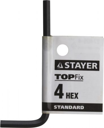 Ключ имбусовый STAYER "STANDARD", сталь, черный, 4мм Ключ имбусовый STAYER "STANDARD", сталь, черный, 4мм