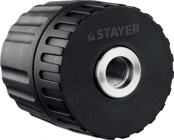 Патрон быстрозажимной STAYER для дрели, 10 мм, посадочная резьба 3/8", Д 0,8-10мм, пластиковый корпус
