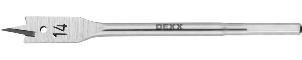 Сверло DEXX по дереву перьевое, шестигранный хвостовик, d=14мм, L-152мм 
