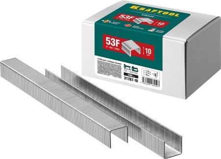 KRAFTOOL 10  мм скобы для степлера плоские тип 53F, 5000 шт