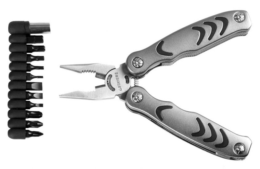 Инструмент многофункциональный STAYER PROFESSIONAL, силовая модель, с битами, 12 в 1 