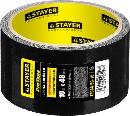 Лента STAYER MASTER UNIVERSAL клейкая,армированная, влагостойкая. 48мм х 10м, черный Лента STAYER MASTER UNIVERSAL клейкая,армированная, влагостойкая. 48мм х 10м, черный