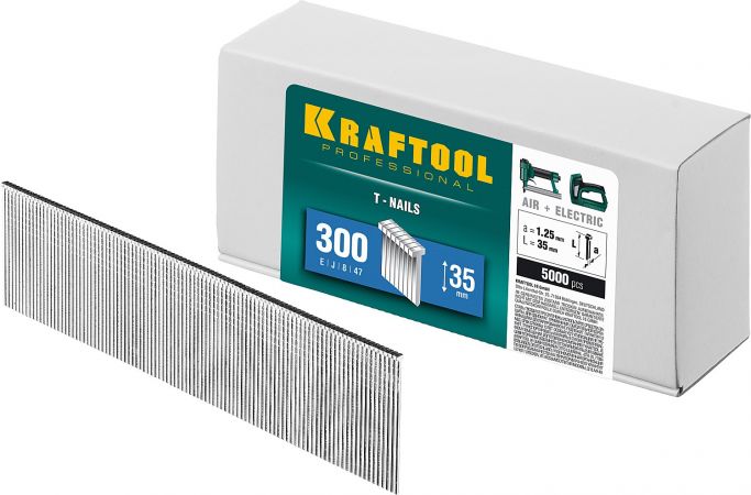 KRAFTOOL 35 мм гвозди для нейлера тип 300, 5000 шт KRAFTOOL 35 мм гвозди для нейлера тип 300, 5000 шт