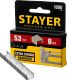 STAYER 8 мм скобы для степлера тонкие тип 53, 1000 шт