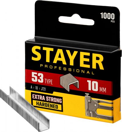 Скобы для степлера тонкие STAYER 10 мм, тип 53, 1000 шт