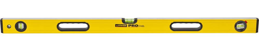 Уровень STAYER PROFI PROSTABIL профессион коробчатый, усилен, 2 фрезер поверх, 3 ампулы (1 поворотная), ручки, 100 см 