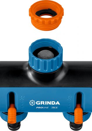 GRINDA PROLine TS-2, 3/4"-1", распределитель двухканальный, поливочный, с внутренней резьбой