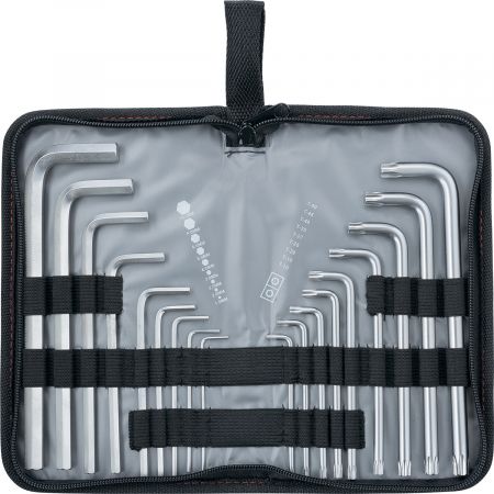 Набор ключей имбусовых HEX-Torx , 18 шт: HEX 1.5-10 мм, T10-T50, CrV, удлиненных, с сатиновым покрытием Matrix