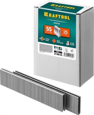 KRAFTOOL 25  мм скобы для степлера узкие тип 55, 5000 шт