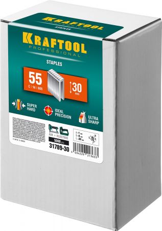 KRAFTOOL 30 мм скобы для степлера узкие тип 55, 5000 шт KRAFTOOL 30 мм скобы для степлера узкие тип 55, 5000 шт