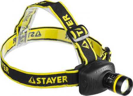 Фонарь STAYER "PROFESSIONAL" PROLight налобный светодиодный, 3Вт(140Лм), регулируемый фокус, 3 режима, 3ААА