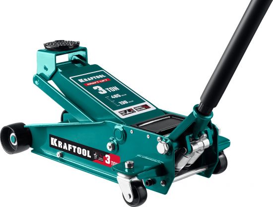 KRAFTOOL KRAFT-LIFT 3т 130-485мм подкатной домкрат с быстрым подъемом для СТО