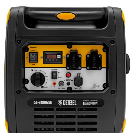 Генератор инверторный GS-3800iSE, 3,8 кВт, 230 В, закрытый корпус,электростартер Denzel Генератор инверторный GS-3800iSE, 3,8 кВт, 230 В, закрытый корпус,электростартер Denzel