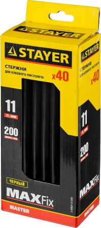 Стержни STAYER MASTER для клеевых (термоклеящих) пистолетов, цвет черный по ковролину и коже, 11х200мм, 40шт