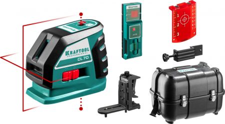 KRAFTOOL CL-70 #4  нивелир лазерный , 20м/70м, IP54, точн. +/-0,2 мм/м, детектор, питание 4хАА, в кейсе