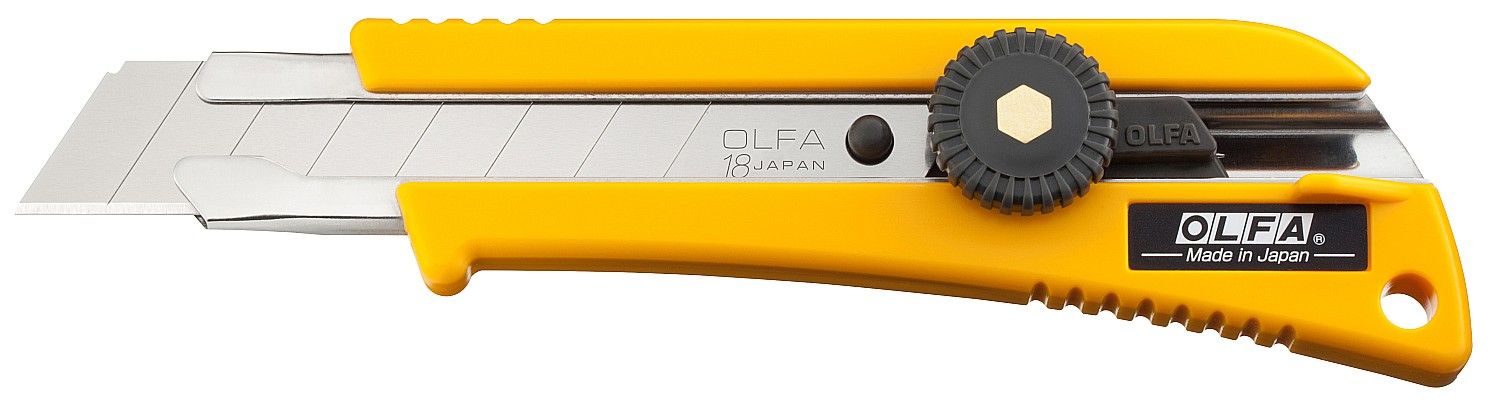Нож OLFA с выдвижным лезвием эргономичный с резиновыми накладками, 18мм Нож OLFA с выдвижным лезвием эргономичный с резиновыми накладками, 18мм